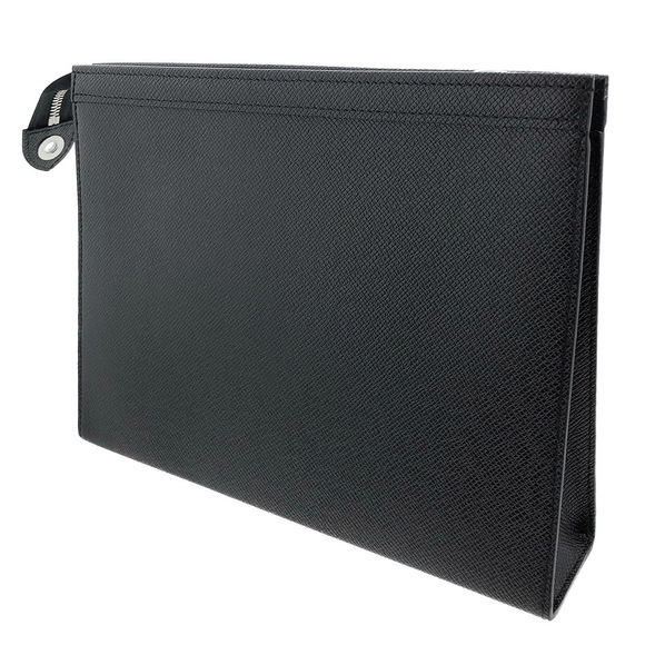 Louis Vuitton Pochette Voyage Taiga Leather Noir Black Clutch Bag - Picture 1 of 8